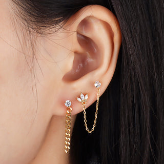 Crown Chain Earring - OhmoJewelry