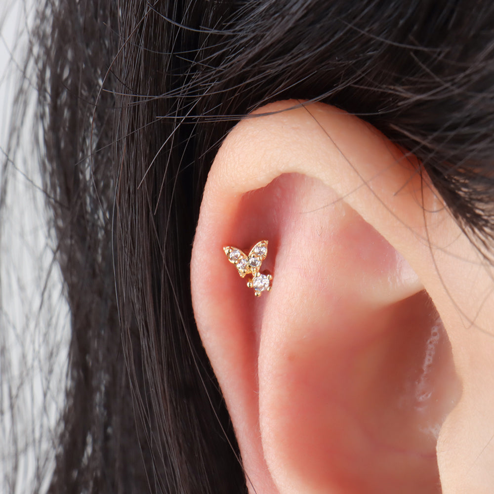 Shiny Butterfly Stud - OhmoJewelry