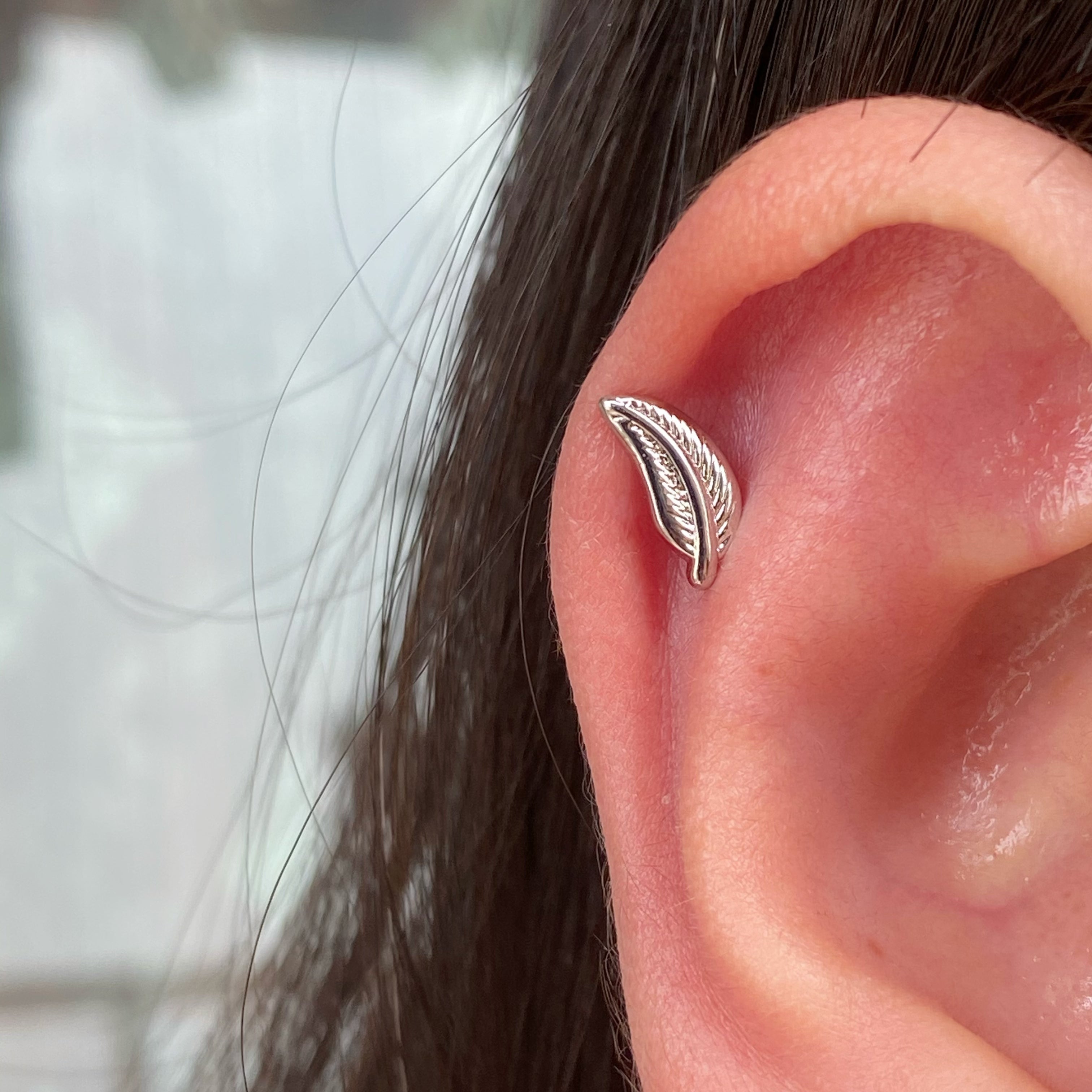 Leaf Stud - OhmoJewelry