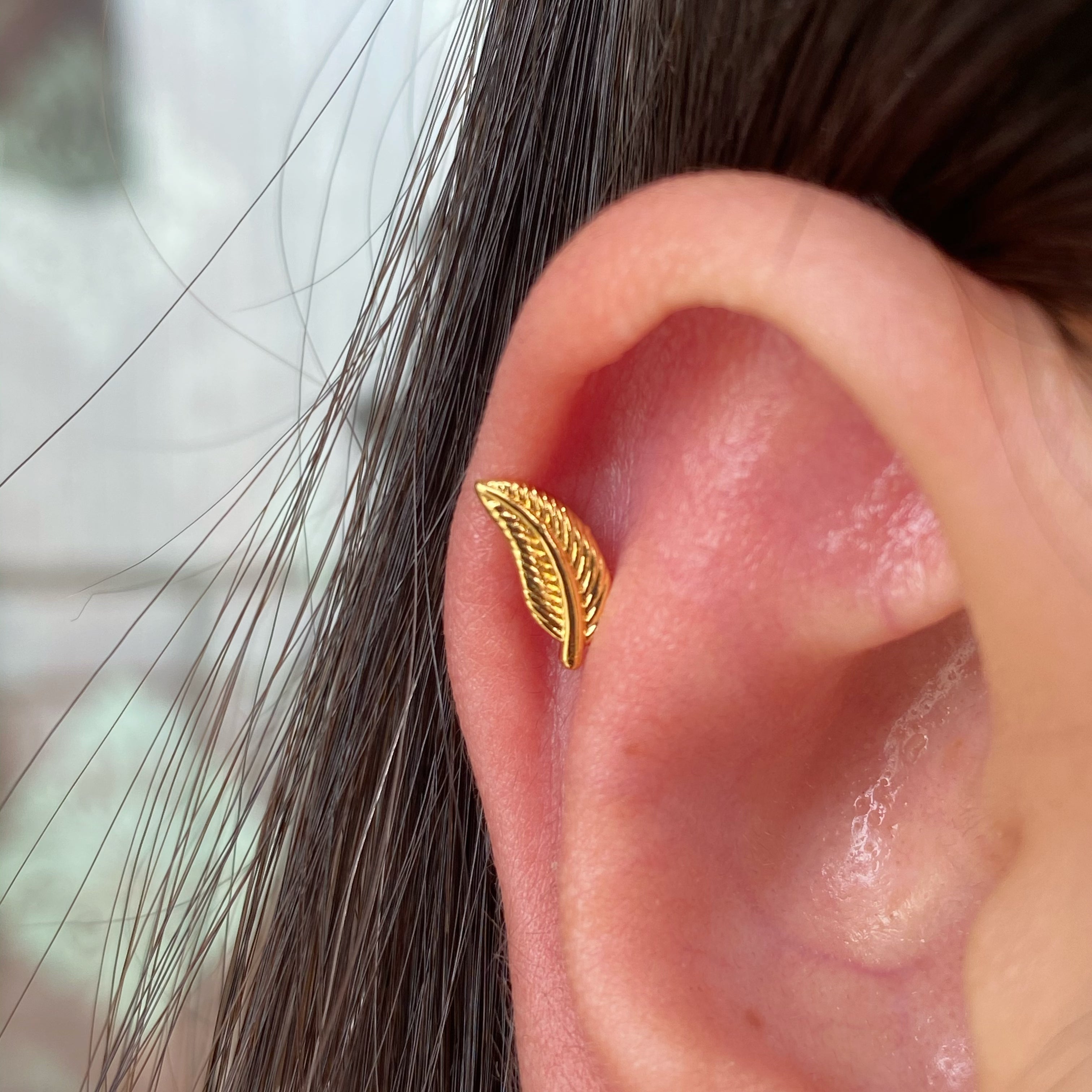 Leaf Stud - OhmoJewelry