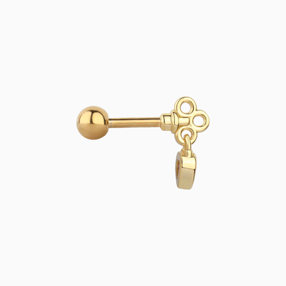 Love Key - Stainless Steel - Upper Lobe, Flat - Oumo Jewelry
