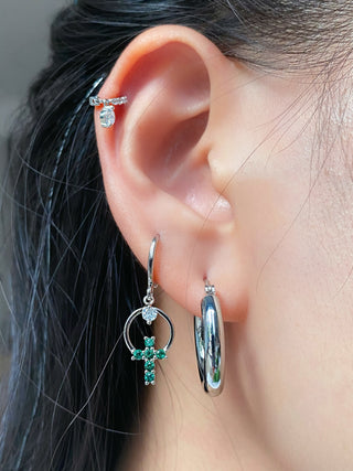 Cross Huggie Earrings - OhmoJewelry
